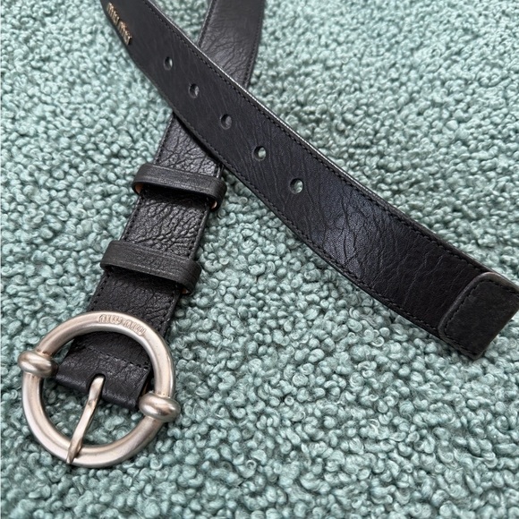 Miu Miu Accessories - Miu Miu Black Leather Belt with Silver Buckle